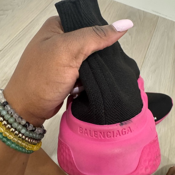 Balenciaga * authentic * Women's Black and Pink Sock Sneakers - Picture 4 of 6